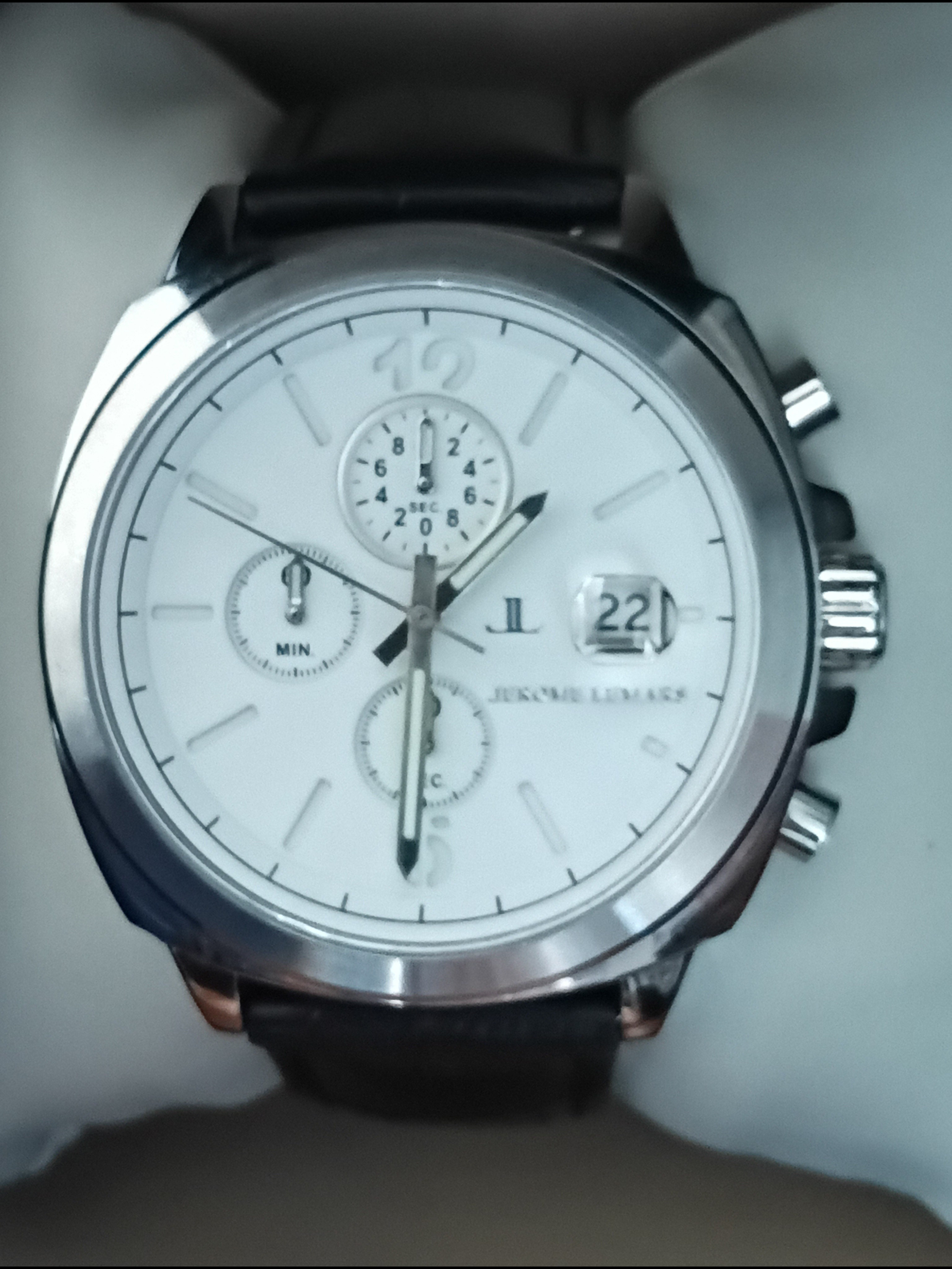 Jerome Lemars  Suerat Collection Blanc Dial Chronograph Mens Watch